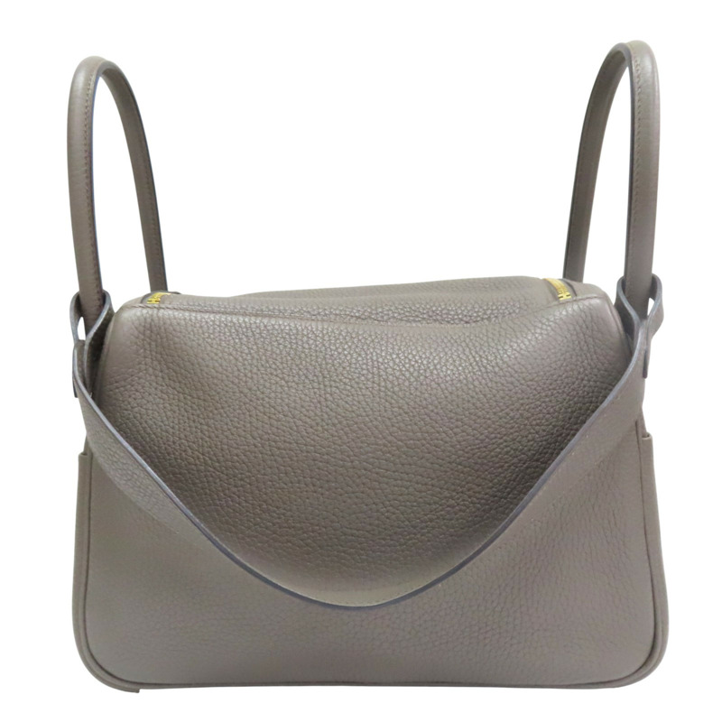 錫器灰 TC牛皮 Lindy 26 肩背包 X刻 金扣【HERMES 愛馬仕】 H073428CC8F-1