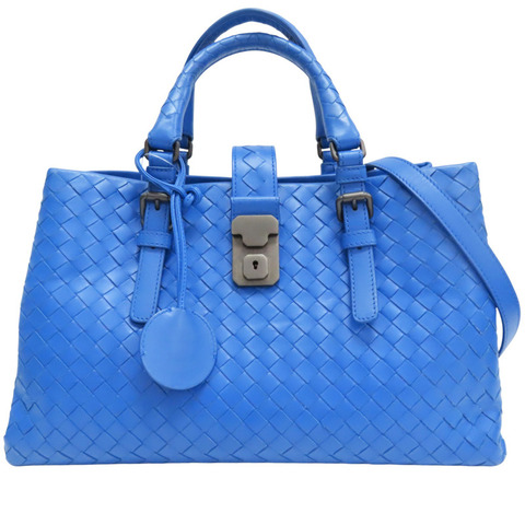 藍色 羊皮編織 Roma 兩用包【BOTTEGA VENETA BV 寶緹嘉】