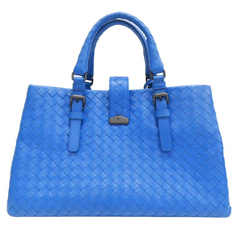 藍色 羊皮編織 Roma 兩用包【BOTTEGA VENETA BV 寶緹嘉】-1