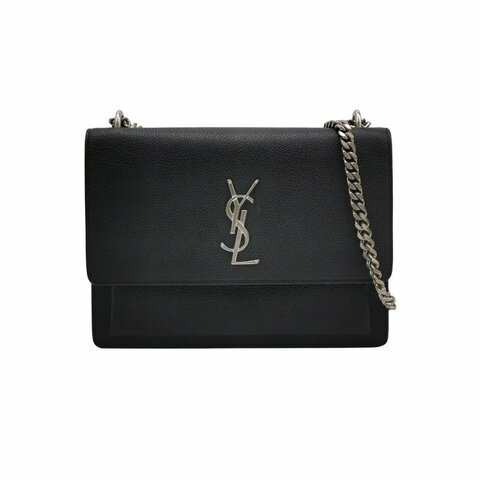 Saint Laurent Sunset日落包中號牛皮純色YSL標誌單肩包
