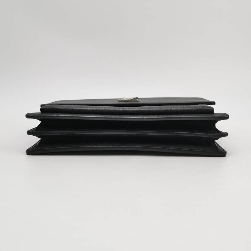 Saint Laurent Sunset日落包中號牛皮純色YSL標誌單肩包-5