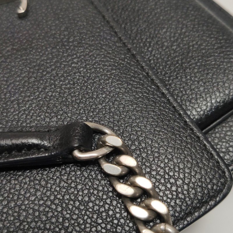 Saint Laurent Sunset日落包中號牛皮純色YSL標誌單肩包-13