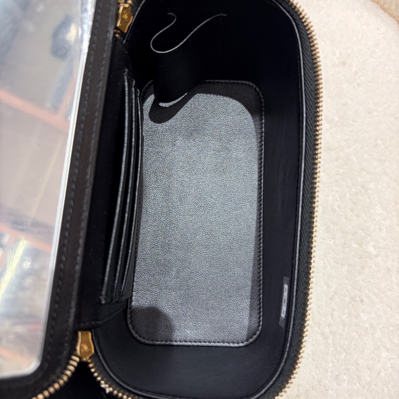 閒置新 有票❤️香奈兒Chanel 黑金荔枝牛皮長盒子-7