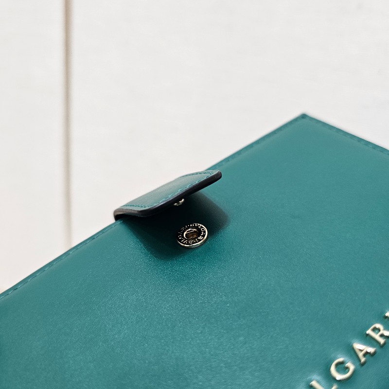 [ 質感好物年終新年回饋🧧]  Bvlgari 寶格麗綠拼紫牛皮Serpenti短/中夾-11