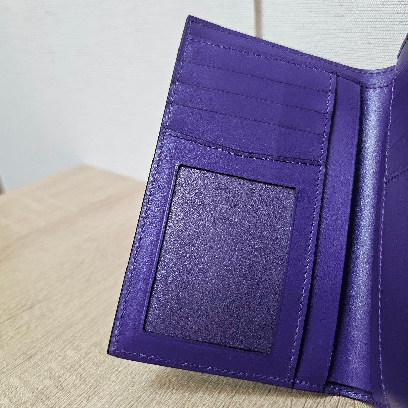 [ 質感好物年終新年回饋🧧]  Bvlgari 寶格麗綠拼紫牛皮Serpenti短/中夾-14