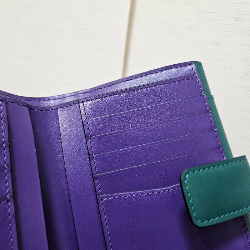 [ 質感好物年終新年回饋🧧]  Bvlgari 寶格麗綠拼紫牛皮Serpenti短/中夾-17