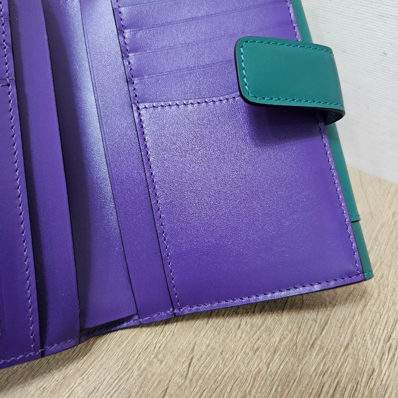 [ 質感好物年終新年回饋🧧]  Bvlgari 寶格麗綠拼紫牛皮Serpenti短/中夾-21