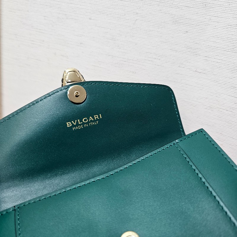 [ 質感好物年終新年回饋🧧]  Bvlgari 寶格麗綠拼紫牛皮Serpenti短/中夾-24