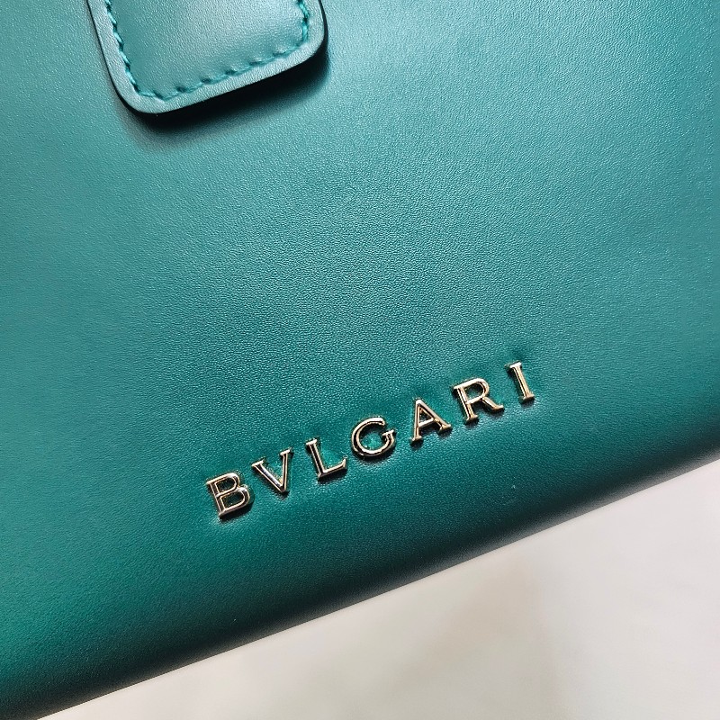 [ 質感好物年終新年回饋🧧]  Bvlgari 寶格麗綠拼紫牛皮Serpenti短/中夾-31