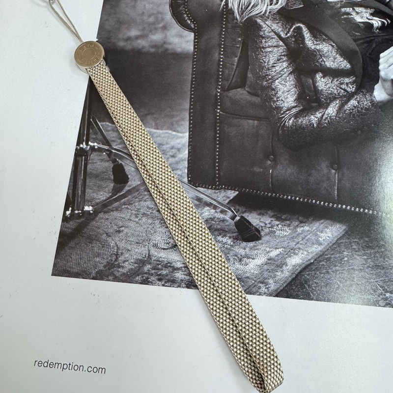 Hermès 灰色掛繩 vintage中古-1