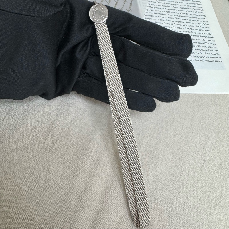 Hermès 灰色掛繩 vintage中古-4