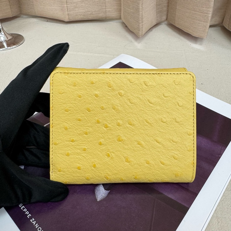 Versace 黃色鴕鳥皮錢包 vintage 二手 中古 稀有-4