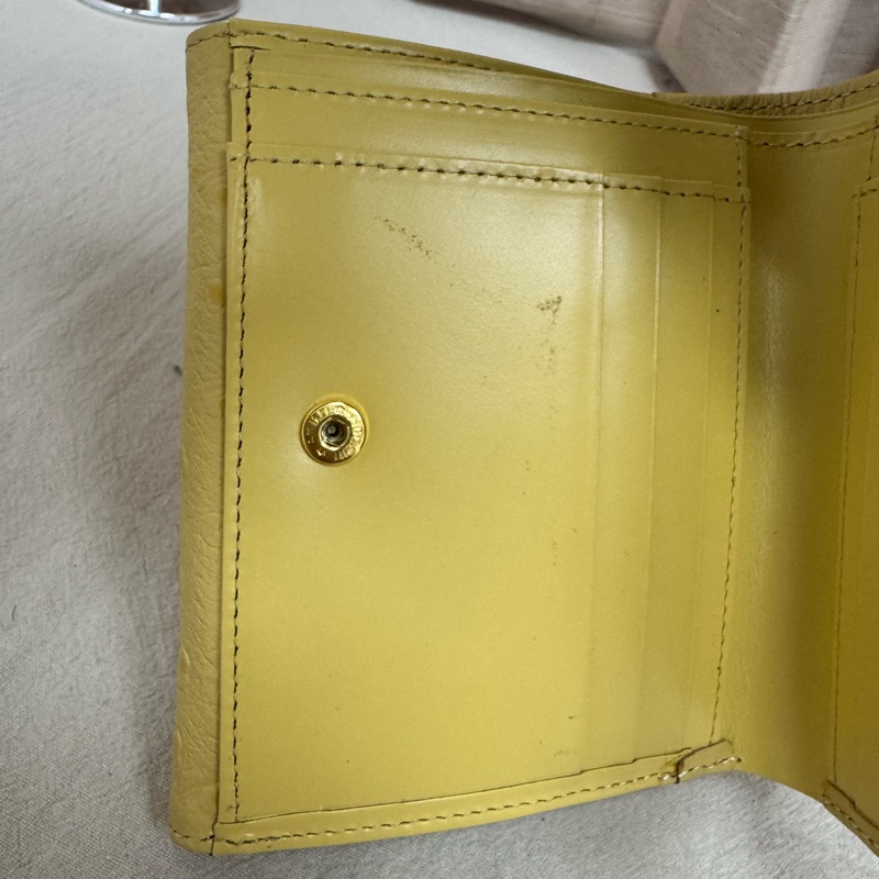 Versace 黃色鴕鳥皮錢包 vintage 二手 中古 稀有-15