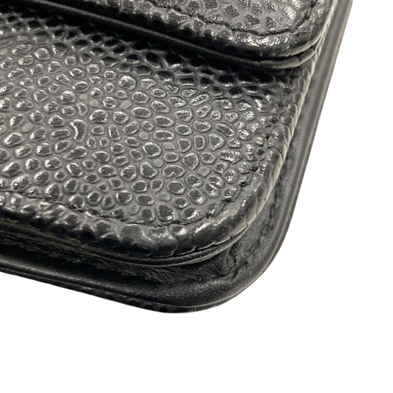 CHANEL 香奈兒 CC LOGO WOC 皮革 銀鍊條側背包 黑色-8