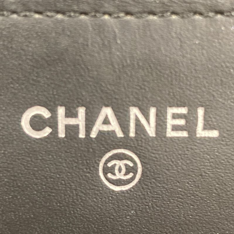 CHANEL 香奈兒 CC LOGO WOC 皮革 銀鍊條側背包 黑色-13