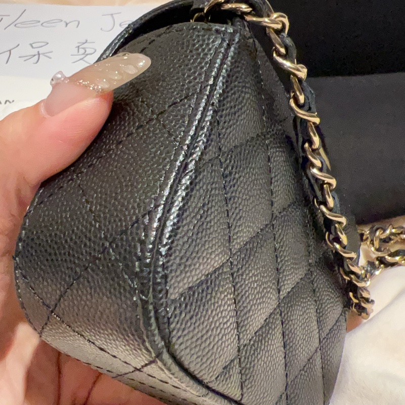 Chanel 荔枝黑金饅頭包/小廢包/Coco Cf boy-3