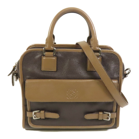 LOEWE 牛皮皮革Cruz Bag銀扣手挽肩背兩用袋