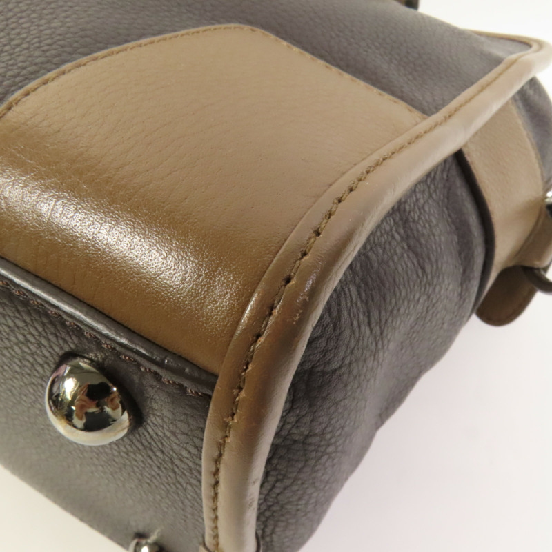 LOEWE 牛皮皮革Cruz Bag銀扣手挽肩背兩用袋-9