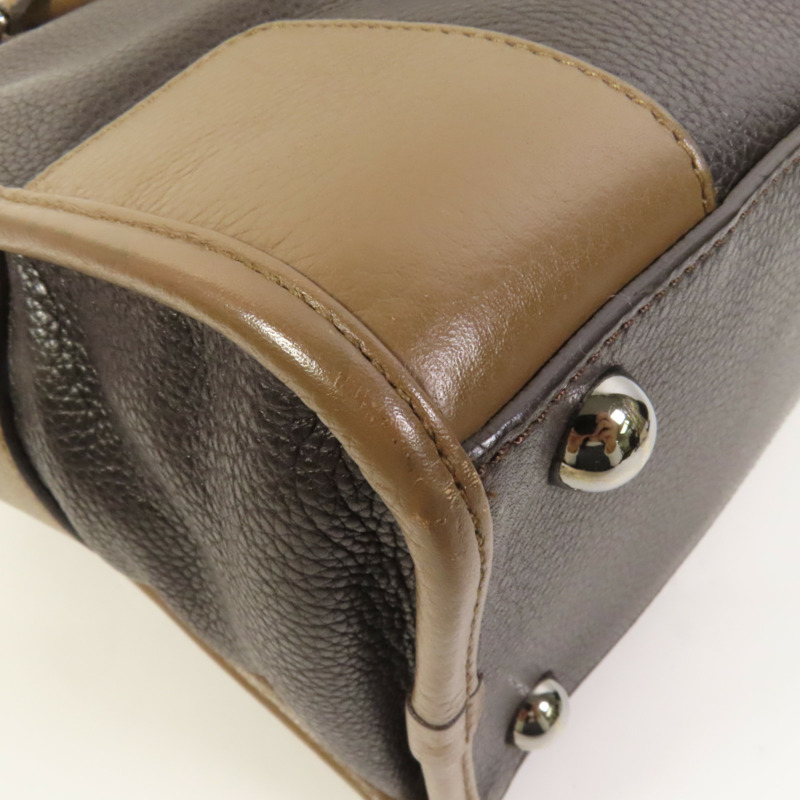 LOEWE 牛皮皮革Cruz Bag銀扣手挽肩背兩用袋-10
