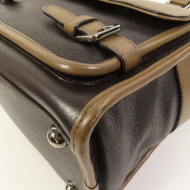 LOEWE 牛皮皮革Cruz Bag銀扣手挽肩背兩用袋-11