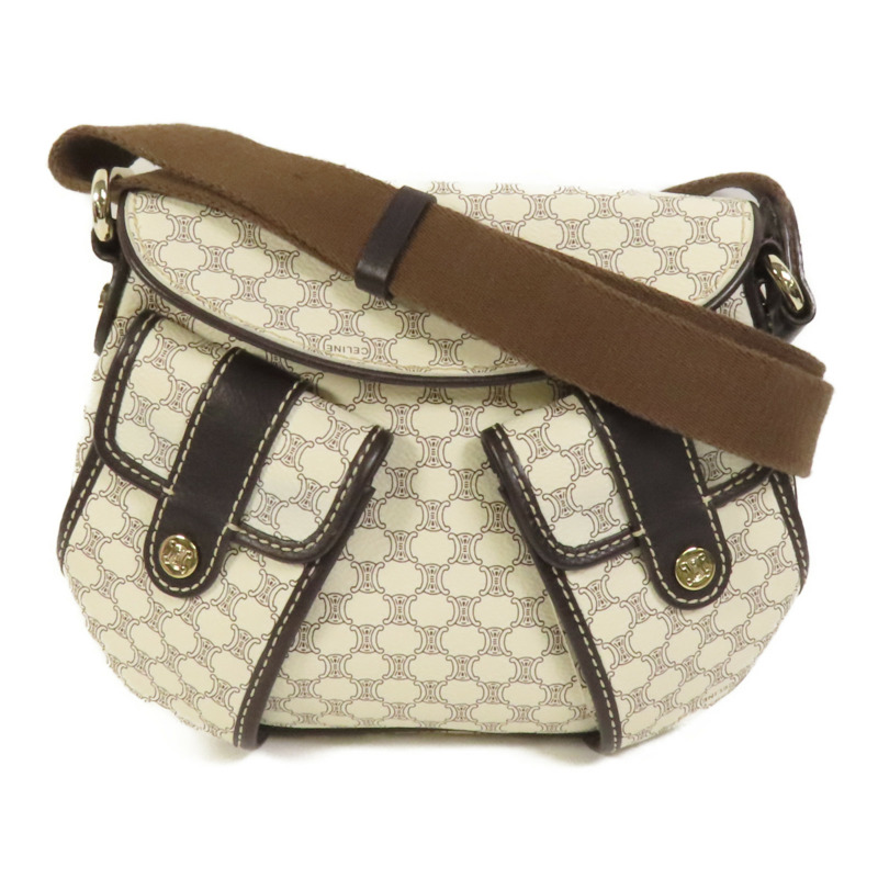 CELINE 塗層帆布Shoulder Bag金扣肩背袋-0