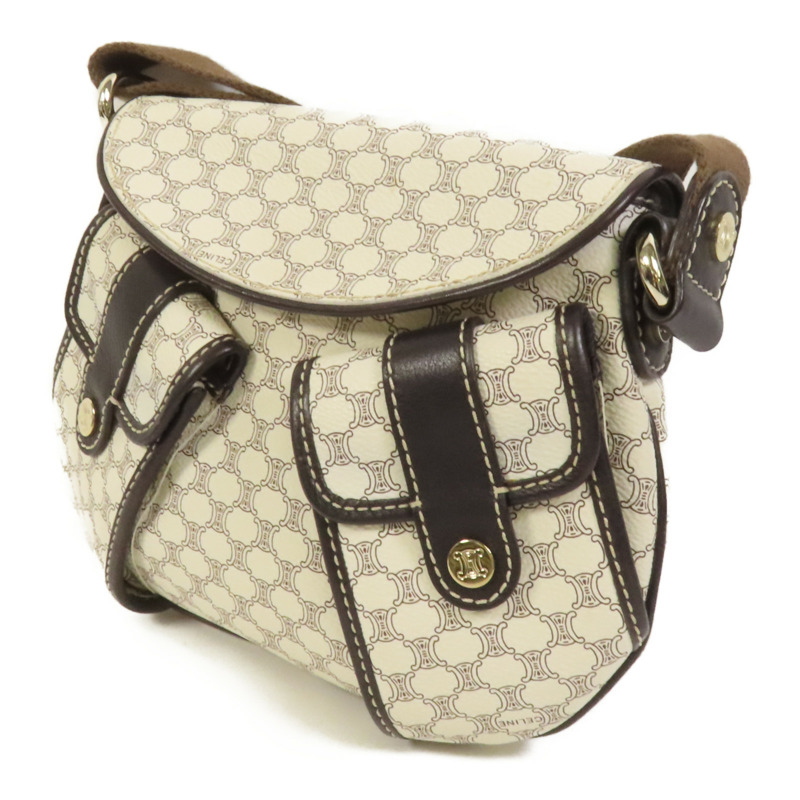 CELINE 塗層帆布Shoulder Bag金扣肩背袋-2