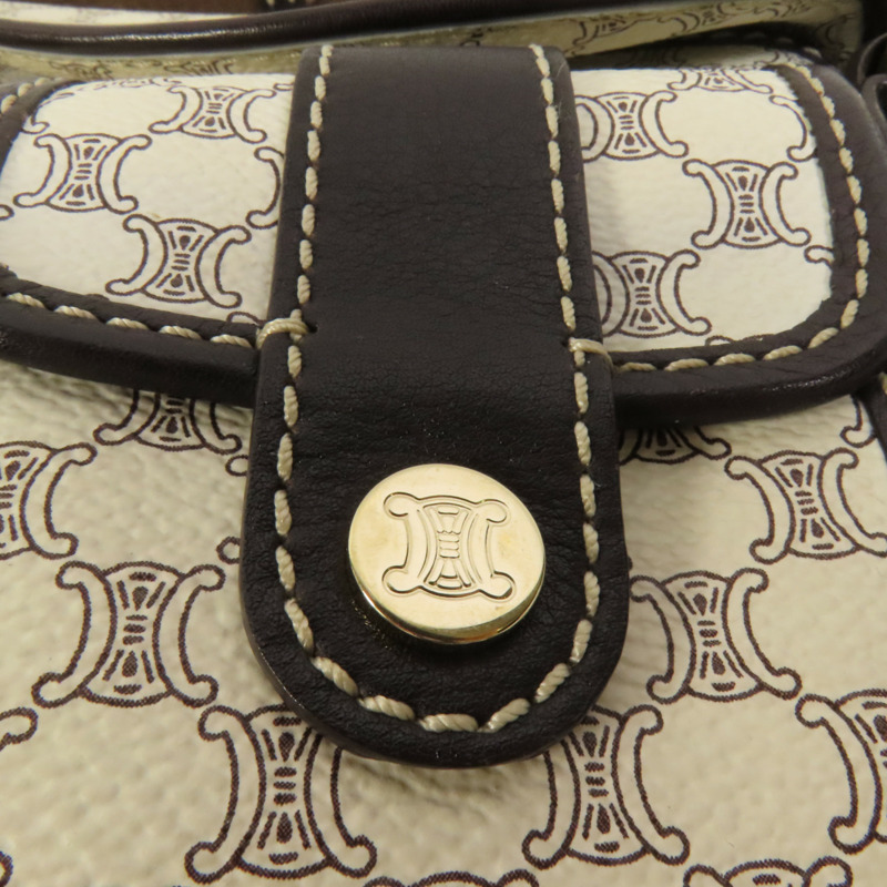 CELINE 塗層帆布Shoulder Bag金扣肩背袋-7