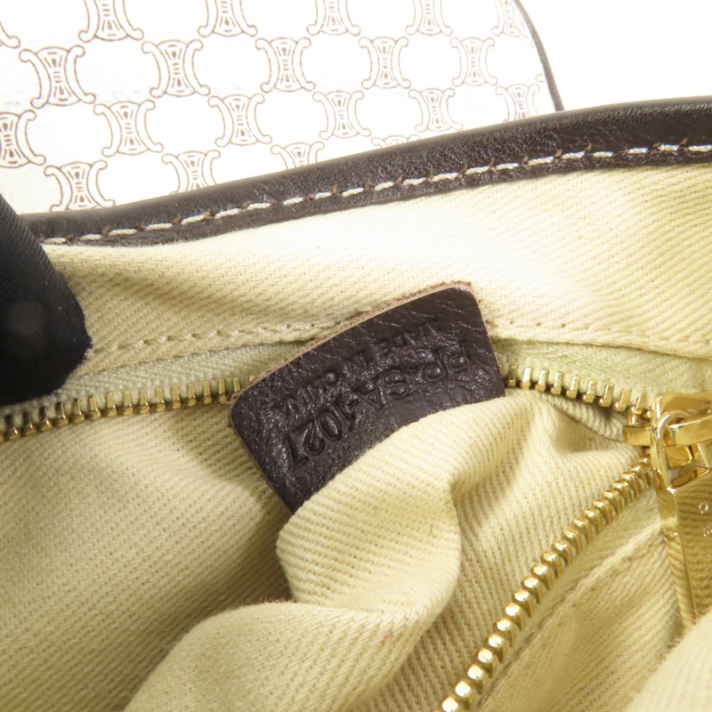 CELINE 塗層帆布Shoulder Bag金扣肩背袋-8