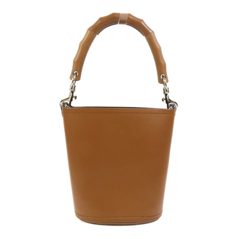 PRADA 牛皮皮革Bucket Bag銀扣手挽肩背兩用袋-1