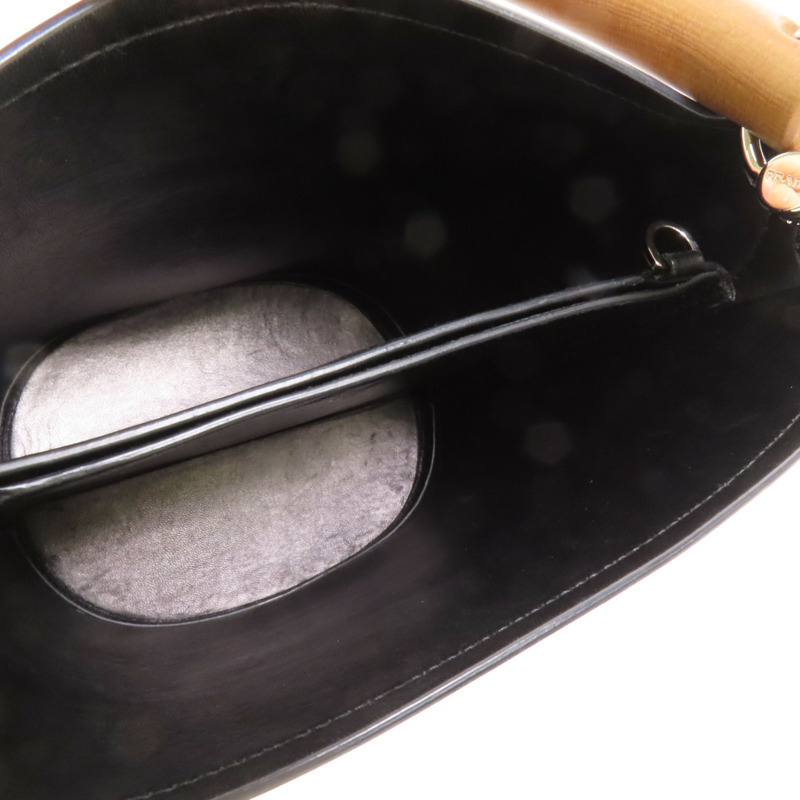 PRADA 牛皮皮革Bucket Bag銀扣手挽肩背兩用袋-5