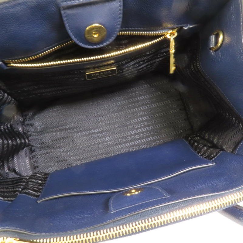 PRADA 牛皮皮革2way Shoulder Bag金扣手挽肩背兩用袋-4