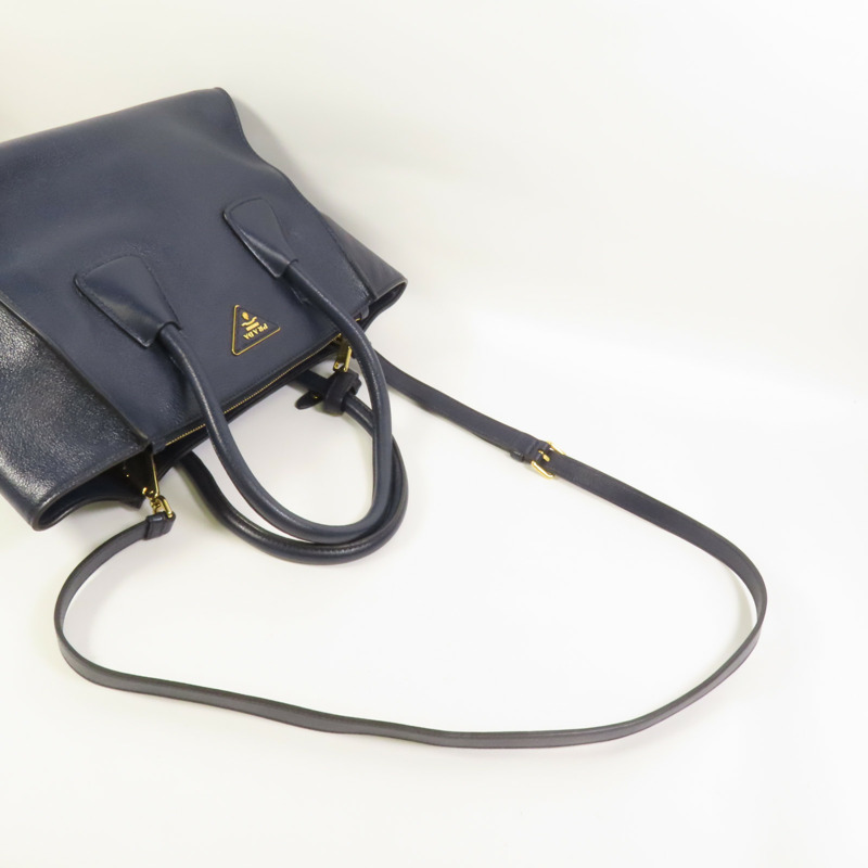 PRADA 牛皮皮革2way Shoulder Bag金扣手挽肩背兩用袋-5