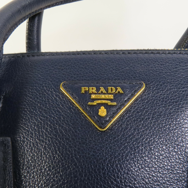 PRADA 牛皮皮革2way Shoulder Bag金扣手挽肩背兩用袋-7