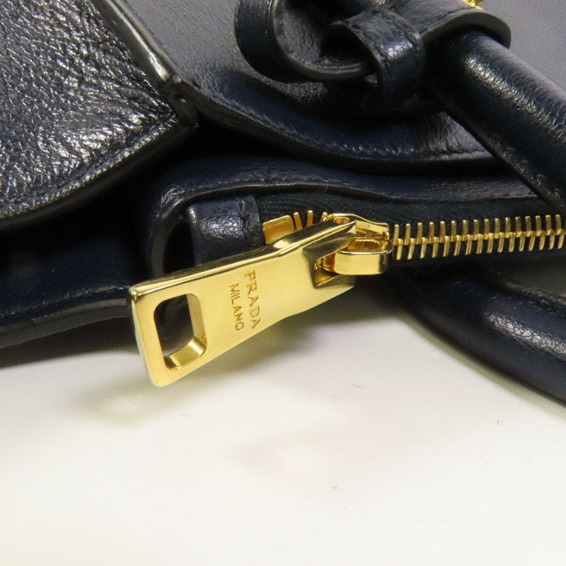 PRADA 牛皮皮革2way Shoulder Bag金扣手挽肩背兩用袋-8