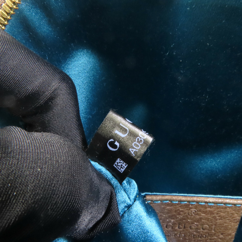 GUCCI 塗層帆布Shoulder Bag金扣肩背袋-10