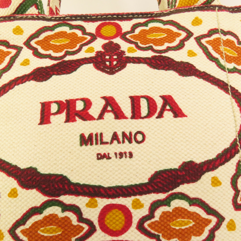PRADA 帆布Canapa Joy金扣手挽肩背兩用袋-7