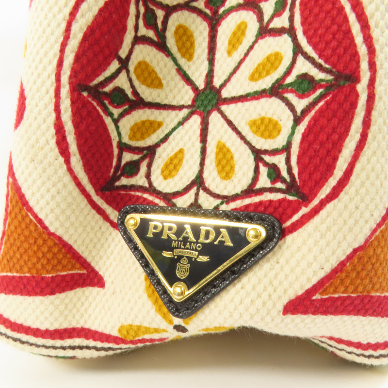 PRADA 帆布Canapa Joy金扣手挽肩背兩用袋-8