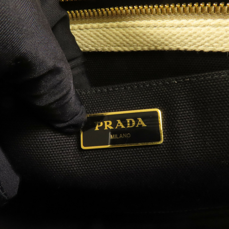PRADA 帆布Canapa Joy金扣手挽肩背兩用袋-10