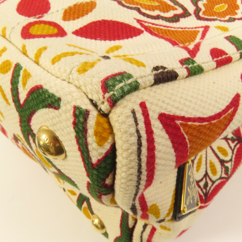 PRADA 帆布Canapa Joy金扣手挽肩背兩用袋-14