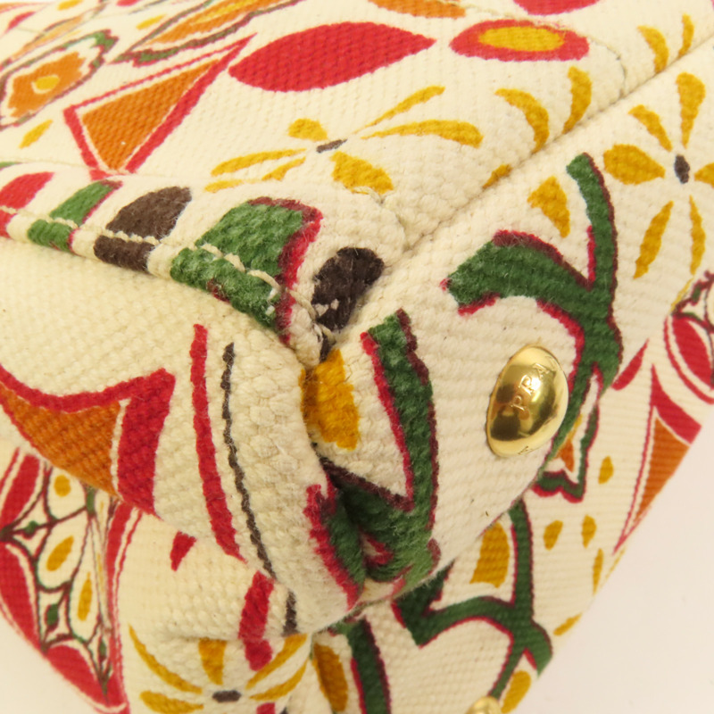 PRADA 帆布Canapa Joy金扣手挽肩背兩用袋-16