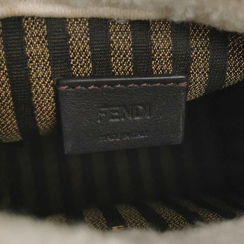 Fendi Sunshine迷你牛皮拼色毛絨字母Logo斜挎包-7