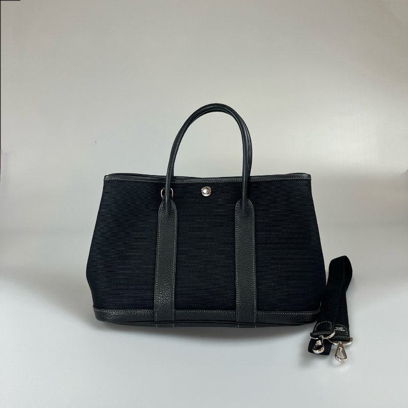 HERMES □I刻 黑帆布GP30手提包-0