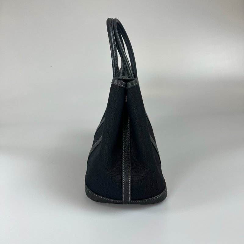 HERMES □I刻 黑帆布GP30手提包-3