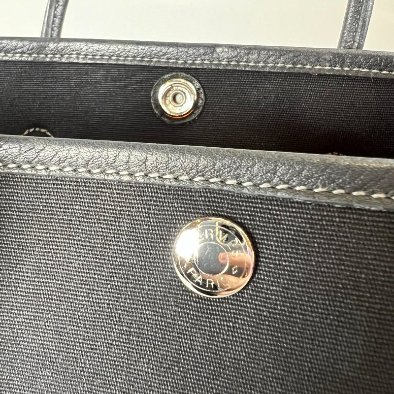 HERMES □I刻 黑帆布GP30手提包-9