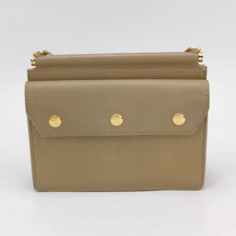 Burberry Title迷你牛皮純色字母Logo鉚釘斜挎包單肩包-4