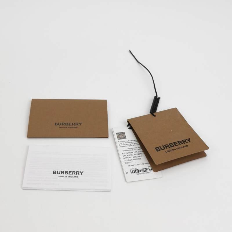 Burberry Freya 大號牛皮編織包身TB標識圖案手提包-8