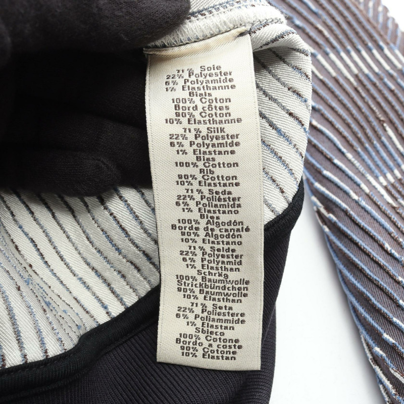 愛馬仕馬術裝備夾克，真絲聚酯混紡，海軍藍棕色，二手，S碼-3