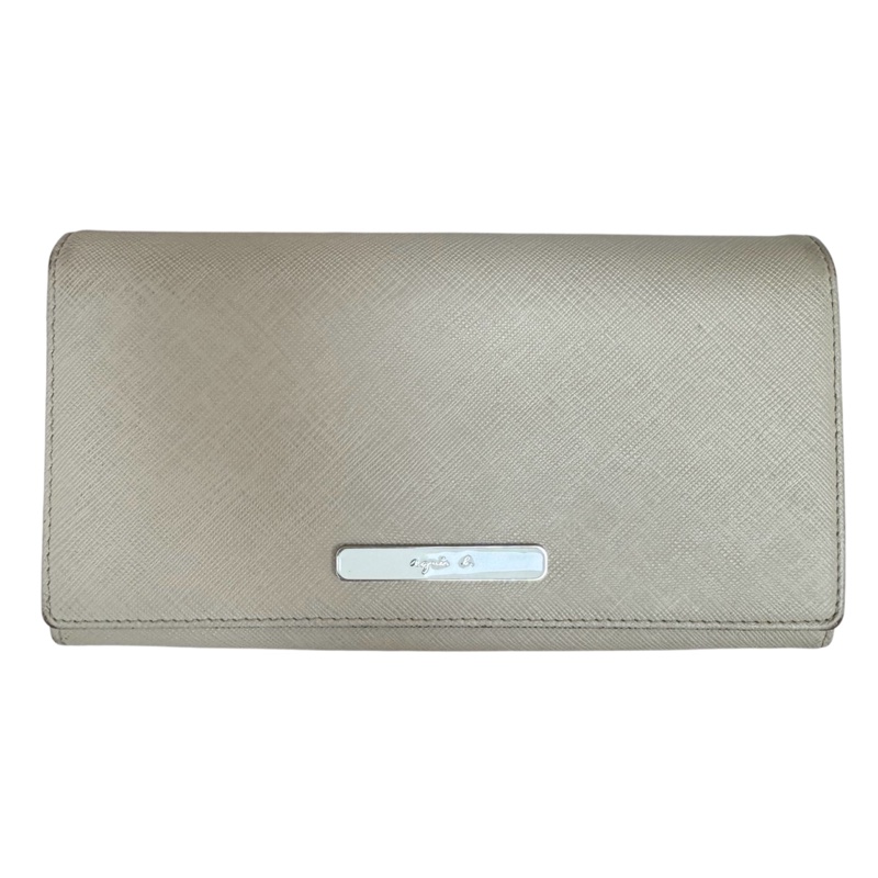 agnes b. 米色長款錢包 vintage 二手 中古-2