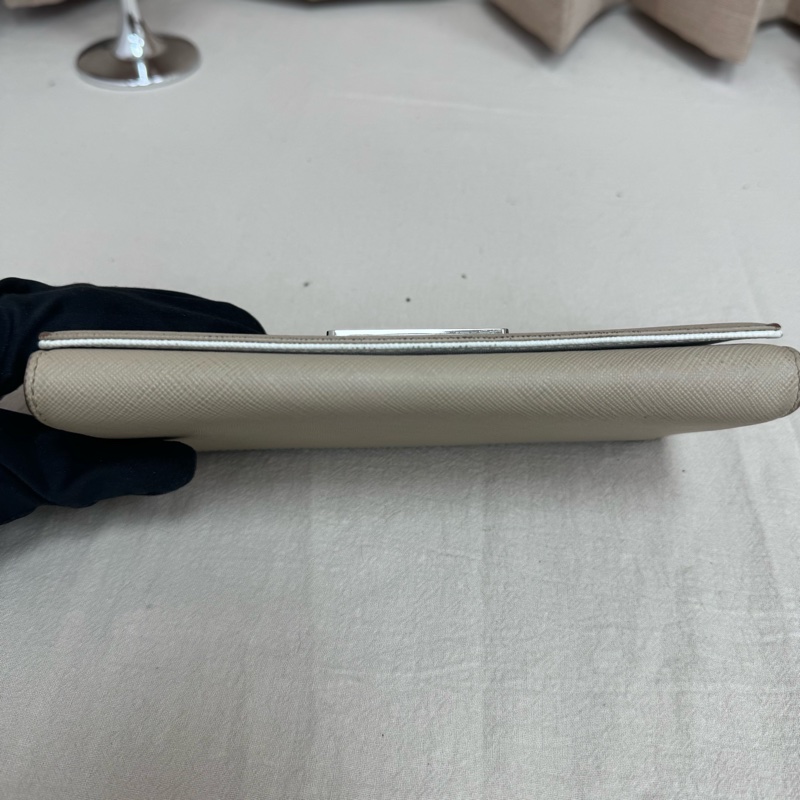 agnes b. 米色長款錢包 vintage 二手 中古-5