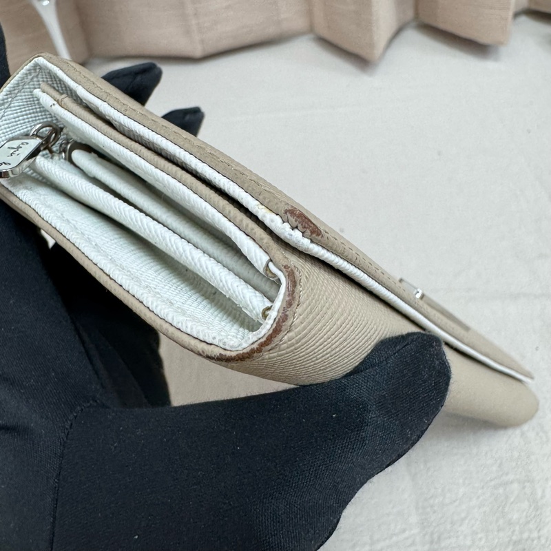 agnes b. 米色長款錢包 vintage 二手 中古-8